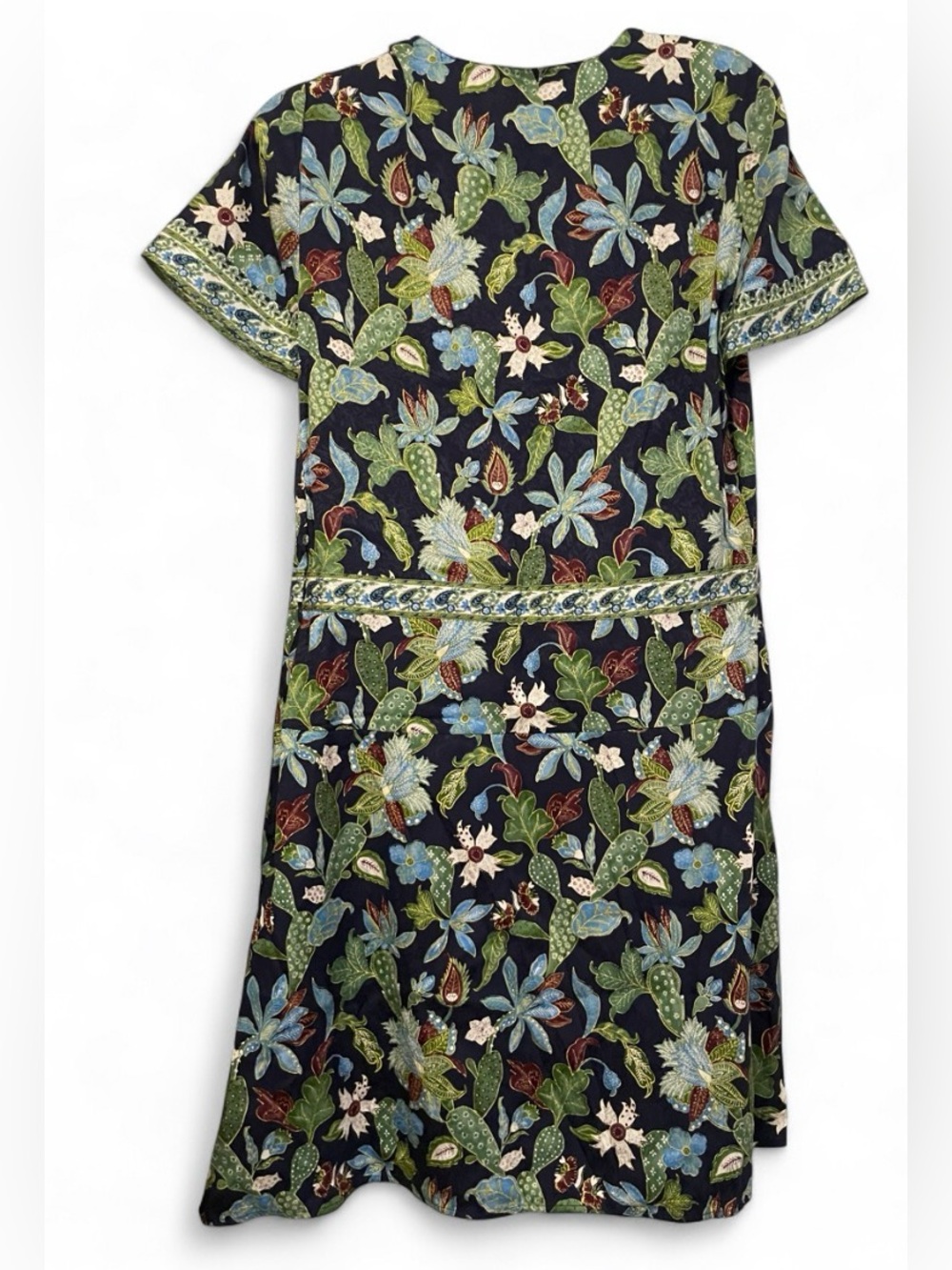 Tory Burch Garden Wisteria Floral Print Silk Dress Size 8 - Picture 5 of 8